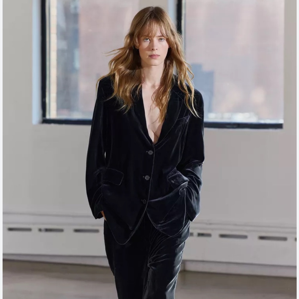 Zara ZW COLLECTION VELVET BLAZER
